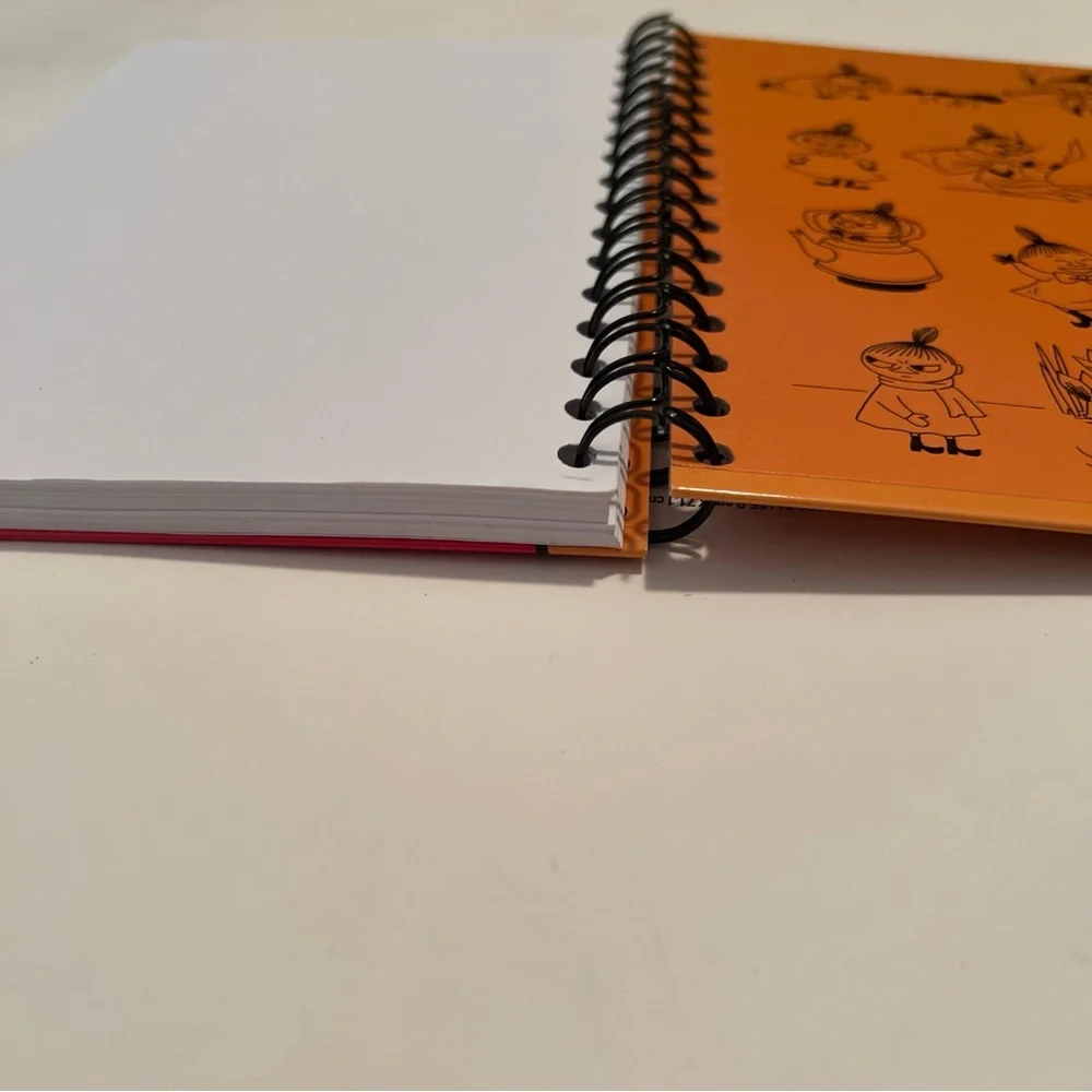 Vintage Moomin Lille My Blank Spiral Bound Notebook Hard Cover Yellow Finland